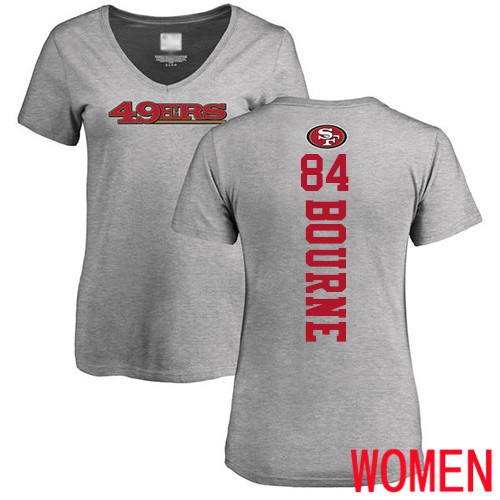 San Francisco 49ers Ash Women Kendrick Bourne Backer #84 NFL T Shirt->nfl t-shirts->Sports Accessory